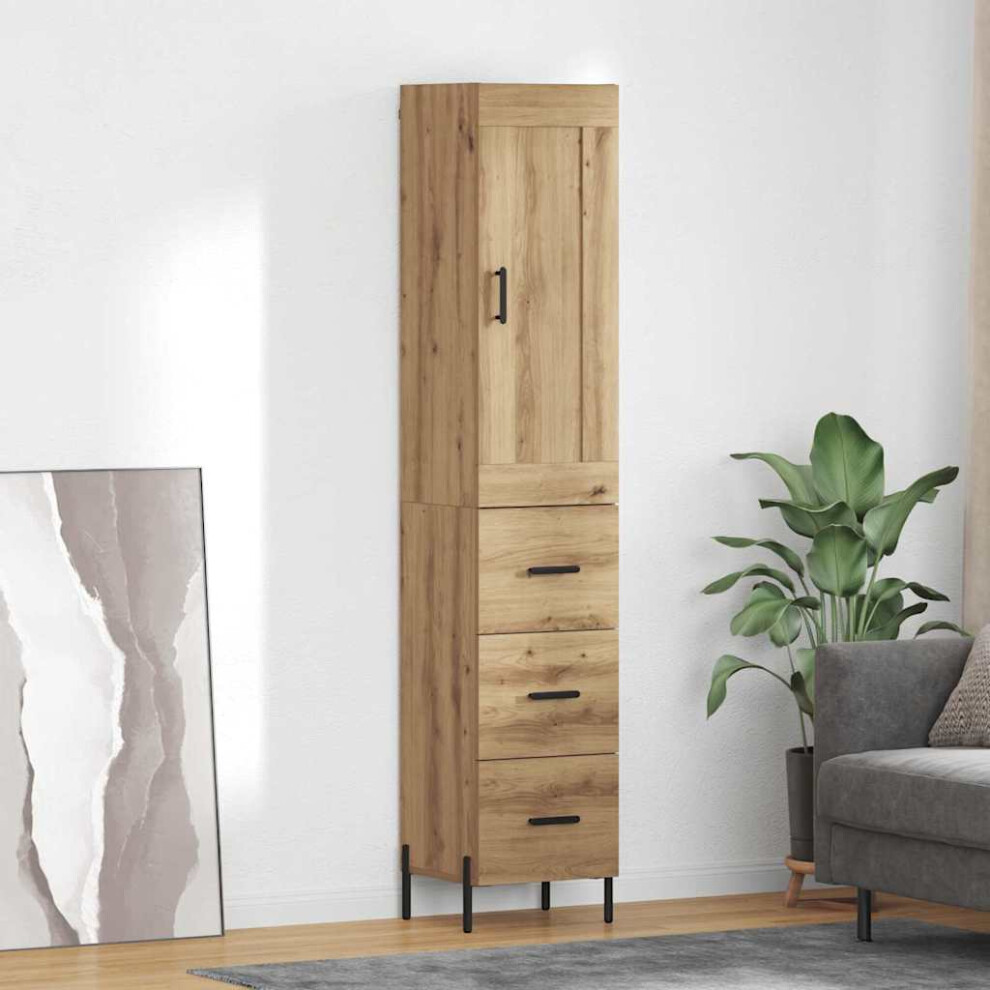 Vidaxl Highboard Artisan Oak 34.5 X 34 X 180 Cm Engineered Wood