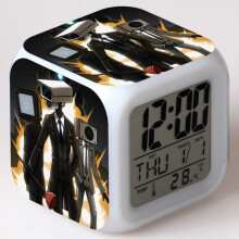 Skibidi Toilet Clock 7-Color LED Night Light (N)
