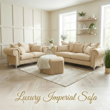 (2 Seater, Cream Velvet) 1,2,3 Seater Sofa Imperial 3+2 Set & 5 Seater Corner Sofa Couch SETTEE Chaise