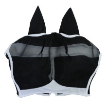 (Black,L)Anti Mosquito Breathable Horse Head Mask Mesh Horse Head Cover Protective