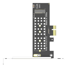 PCIe 5.0 X1 Naar M.2 NVMe-Adapter - 32 Gbps Snelheid voor 2280/60/42/30 SSD'S, Compatibel met PCIe X1/X4/X8/X16, LED-Lampje