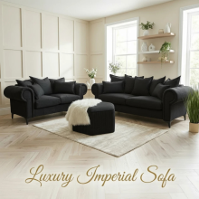 (2 Seater, Black Velvet) 1,2,3 Seater Sofa Imperial 3+2 Set & 5 Seater Corner Sofa Couch SETTEE Chaise