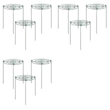 9 Ensembles de Cages de Support pour Pivoines, Grilles de Croissance Ă Travers des Cerceaux avec 4 Pieds, Attelle de Support pour Plantes, Anneau de