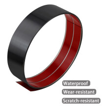 2X Plaque de Protection en Acier Inoxydable, Base Autocollante, Moulure de Plinthe pour Mur, Placard de Cuisine, Noir