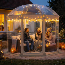 Pop-Up-Bubble-Zelt 3 x 3 m, 8-10 Personen, transparentes PVC