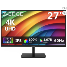Z-Edge 27 Inch 4K Monitor IPS UHD 3840x2160 60Hz 100% sRGB HDMI DP | PC Monitor 16:9