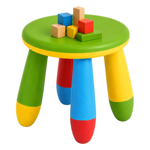 Mehrfarbiger Kinderhocker aus Kunststoff, Sitzhöhe 26 cm 1