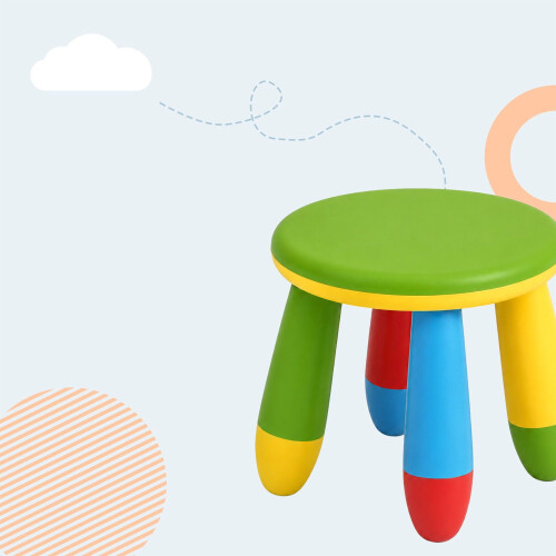 Mehrfarbiger Kinderhocker aus Kunststoff, Sitzhöhe 26 cm 2