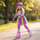 Verstellbare Kinder-Rollschuhe mit Leuchtrollen, Pink 2