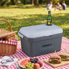 15-Liter-Isolierkühlbox mit Kühlakku – Weiß/Grau