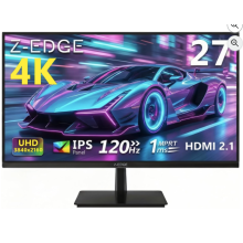 Z-Edge 27 Inch 4K Monitor 120Hz UHD 3840x2160 IPS 100% sRGB HDMI 2.1 DP 1.4 | PC Monitor 16:9, 1ms