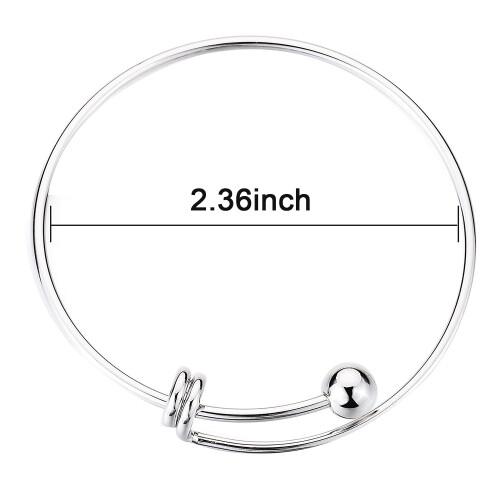 10 Pcs Expandable Bulk Wire Blank Adjustable Bangle Bracelet for DIY Jewelry Making 2.36 Inch 2
