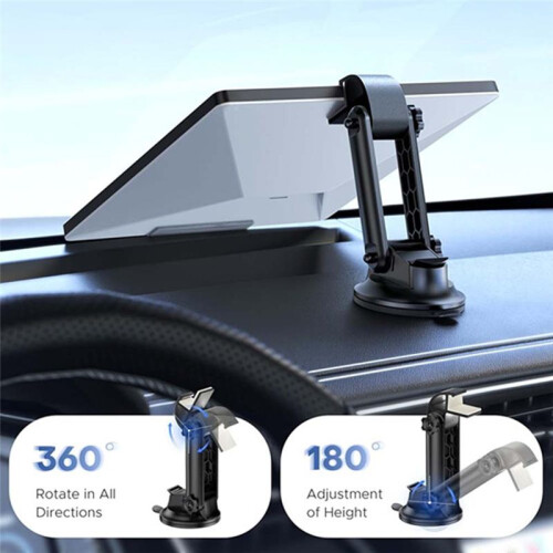 Car Mount for Dashboard with Strong Suction Cup, Dual-Axis Angle Adjustment, Stable Hold for Bumpy Roads 1