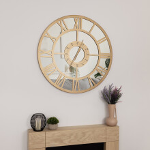Charles Bentley Coniston Mirrored Skeleton Wall Clock, Bronze 80x80x5cm