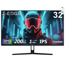 Z-Edge 32 Inch Gaming Monitor QHD 200Hz 1440P IPS 1ms 100% sRGB DP HDMI | 2K PC Monitor 2560x1440
