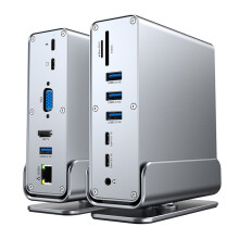 Station D'Accueil Multi- USB-C 13 en 1: USB 3.0, 4K Ă 60 Hz, VGA, RJ45, Audio, Adaptateur 3,5 mm pour PC et Ordinateur Portable