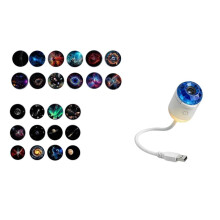 2-in-1 Holographic Projector Night Light Voice Control Starrys Skys Lamp for Bedroom 360 Rotating 24 Films