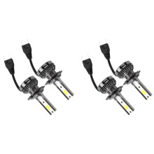 4Pcs 1400W LED Headlight Bulbs Conversion Kit FOG Driving Light Hi-Low Lamps DRL 6000K White-Plug and (H7)