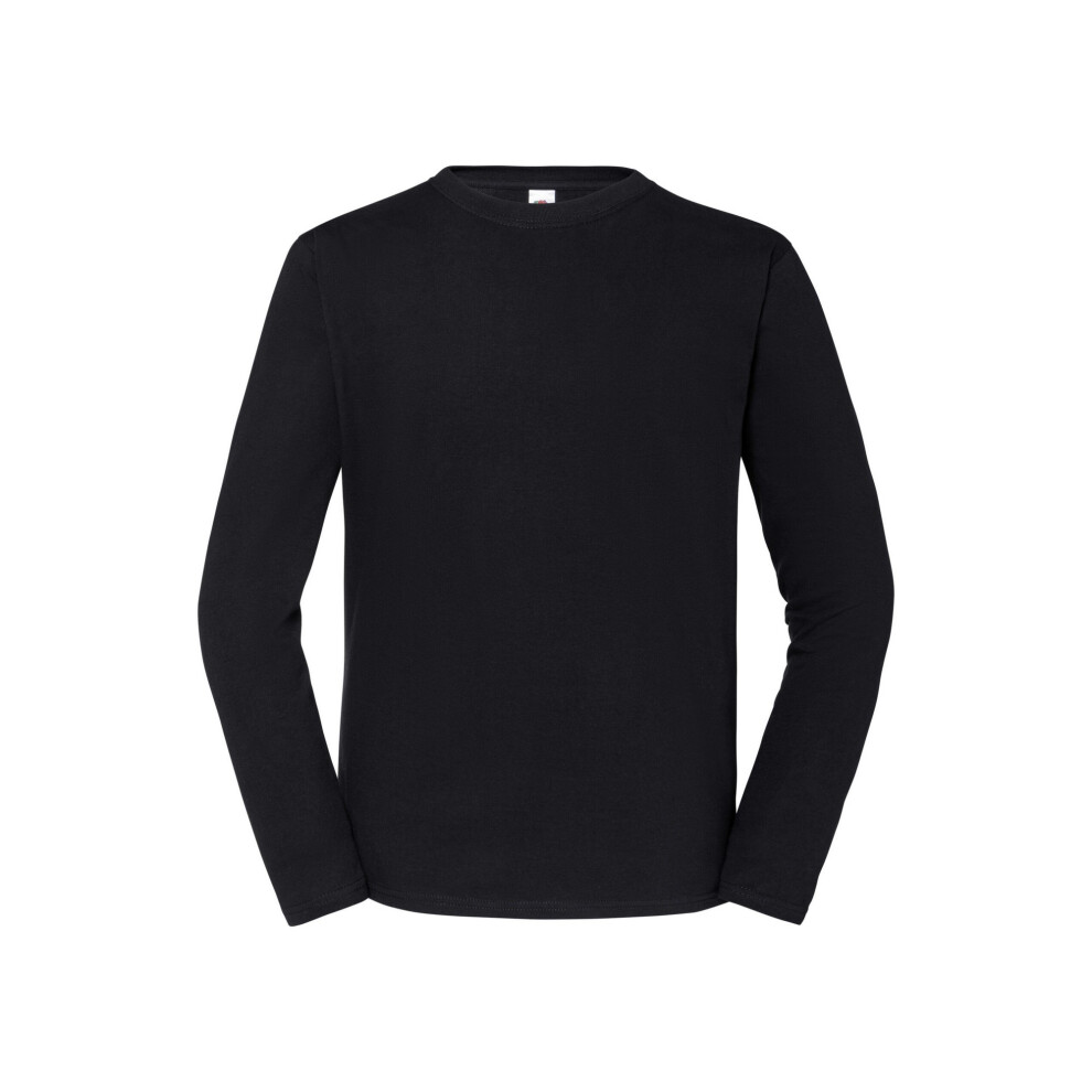 Fruit Of The Loom (S, Black) Mens Iconic Premium Long-Sleeved T-Shirt