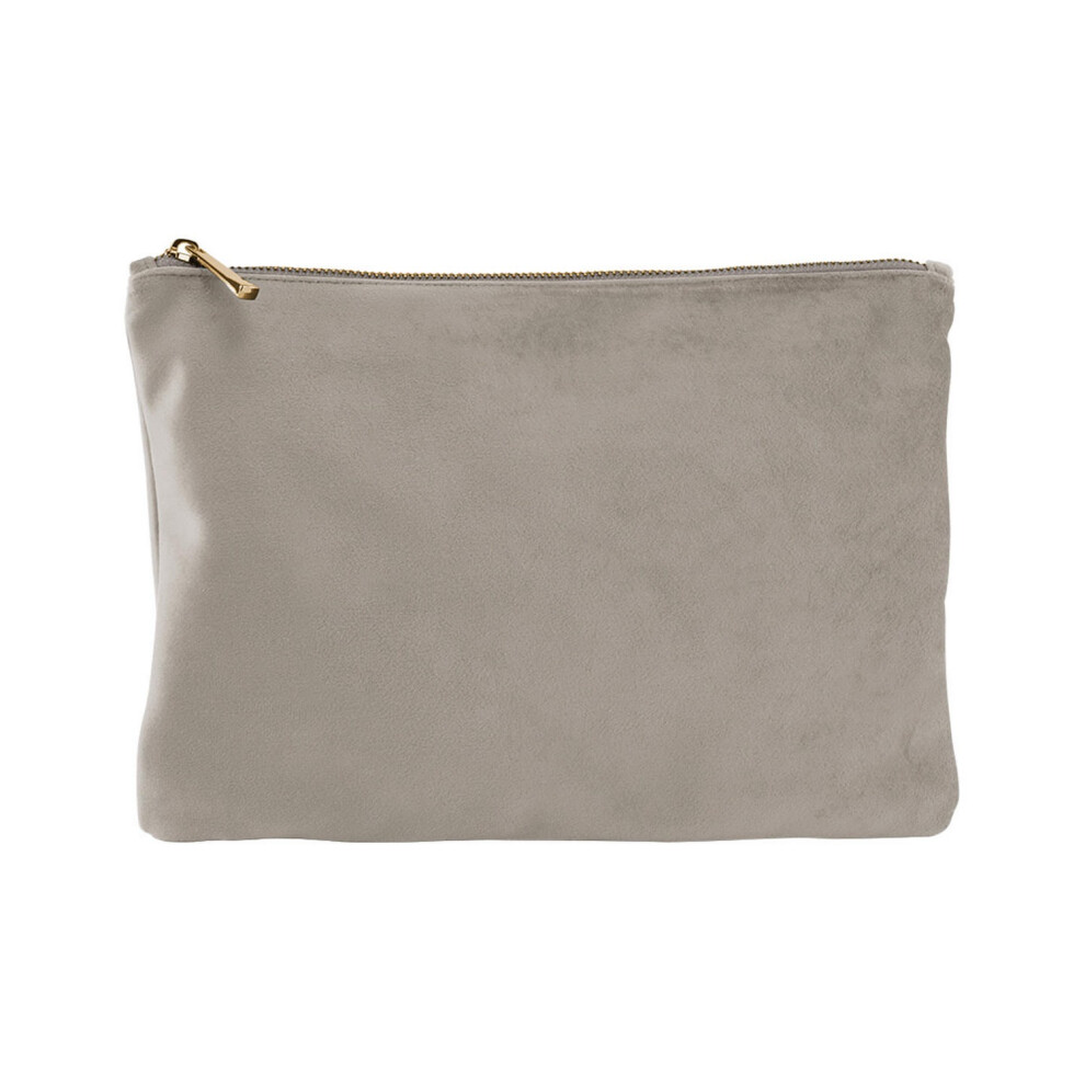 Bagbase (L, Moonstone) Plain Velvet Accessory Bag