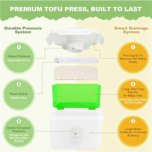 4X Tofu Press, Adjustable Tofu Press Dishwasher Safe, Large Vegan Tofu Presser Drainer with Drip Tray, Speed Removing