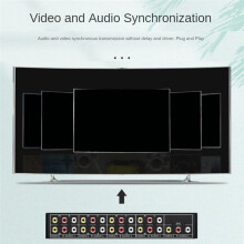 Eight in One Out AV Selector Video L/R Audio Selector Box 8-Port Composite RCA Splitter for DVD STB HDTV