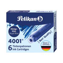 Pelikan 4001 Tintenpatronen, kurz, blau, 6 Stück – für Füllhalter und Griffix Schreiblernfüller