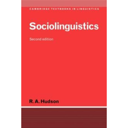 Sociolinguistics by R. A. Hudson Paperback Book