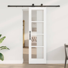 vidaXL Sliding Door ORKDAL White and Black 61 x 198.5 cm