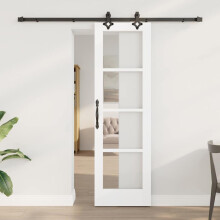 vidaXL Sliding Door ORKDAL White and Black 61 x 198.5 cm