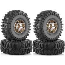 4 Stuks 63mm 1.0 Inch Metalen Beadlock Wielband Set voor 1/18 1/24 RC Crawler Auto TRX4M SCX24 AX24 FCX24 Upgrade Onderdelen Bruin