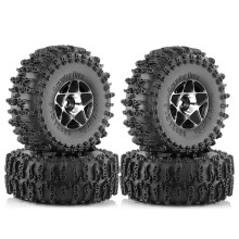 4 Stuks 63mm 1.0 Inch Metalen Beadlock Wielband Set voor 1/18 1/24 RC Crawler Auto TRX4M SCX24 AX24 FCX24 Upgrade Onderdelen Zwart