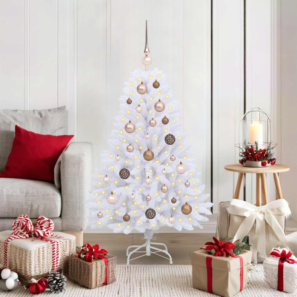 Vidaxl Artificial Christmas Tree White 68 X 68 X 120 Cm Pvc And Metal