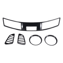 for Navara NP300 2015-2020 Carbon Fibre ABS Car Air Conditioner AC Outlet Vent Frame Cover Trim Accessories, 5PCS