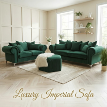 (3 Seater, Green Velvet) 1,2,3 Seater Sofa Imperial 3+2 Set & 5 Seater Corner Sofa Couch SETTEE Chaise