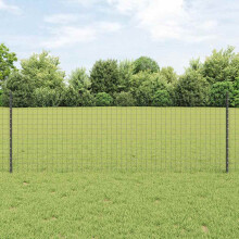 vidaXL Embedded Fence Post 44 pcs Grey 120 cm Powder-Coated Steel