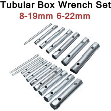20Pcs 6-22mm Metric Tubular Box Wrench Set Tube Bar Spark-Plug Spanner Steel Double Ended for Automotive Plumb Repair