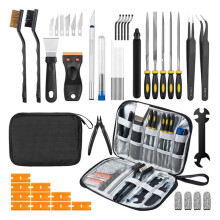50-Delige 3D-Printergereedschapset voor FDM/SLA-Printers, Inclusief Nozzle-Reinigingsset, Schraper, Gereedschap, Vijlen, Borstels en een Koffer