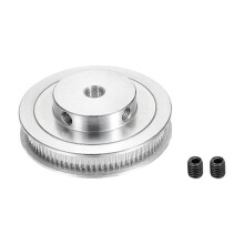 2X 80 Teeth 8mm Bore Timing Pulley, Aluminium Synchronous Wheel Silver with M5 Screw for 3D Printer Belt