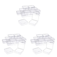 48 Pack Clear Plastic Beads Storage Containers Box with Hinged Lid for Small Items, Diamond, Beads (2.2X2.2X0.79In)