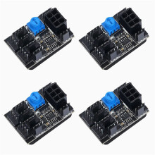 4X 3-Pin 4-Pin Fan Adapter PWM PC Case Cooling Fan Hub 8-Way Splitter 12V Speed Controller with 6-Pin Power Port