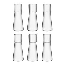 6X Clear Bedside Water Carafe Set with Tumbler Glass for Bedroom Nightstand, Night Water Carafe with Glass, with Cup Set