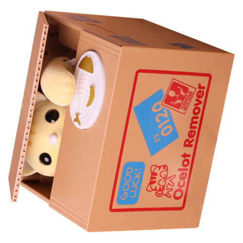 Gelbe Katze Sparbox ABS 12x10x9cm 2