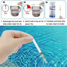 Opruimingsartikelen! AIEOTT Zwembadbenodigdheden, 3-in-1 zwembad- en spa-waterteststrips voor chloor, broom, pH, alkaliteit en hardheid. Cadeaus.
