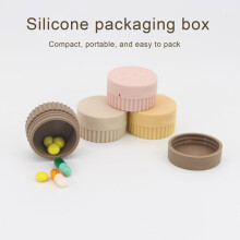 Caixa de armazenamento SUSUchens, compacta, para cosméticos e joias, estojo de silicone multiuso para viagens, rosa.