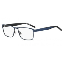 Óculos de Grau Hugo HG 1343 54/16/145 Preto Fosco Azul Armações de Metal MASCULINO HG 1343