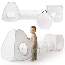 Tunneltent voor kinderen - MAMABRUM - 3-in-1 pop-up speelset - modulair - pop-up - 302 x 80 cm