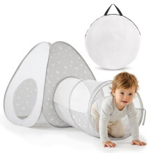 Speelset pop-up - MAMABRUM - Mamabrum 2 in 1 - Tipi &amp; tunnel - Parcours 170 cm - Polyester 190T