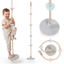 Klimtouw schommel voor kinderen - HyperMotion - 2-in-1 klimtouw en schommel - Zitdisc 30 cm