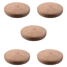 5 Pcs 40cm Tatami Cushion Round Straw Weave Handmade Pillow Floor Yoga Chair Mat